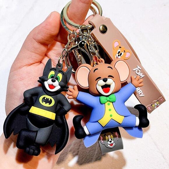 3D Silicone Tom and Jerry  Keychain NEW - Picture 1 of 3